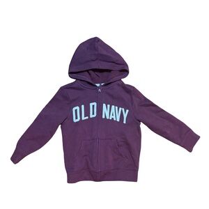 Old Navy Maroon with White block lettering zip hoodie Boys size 4T like new